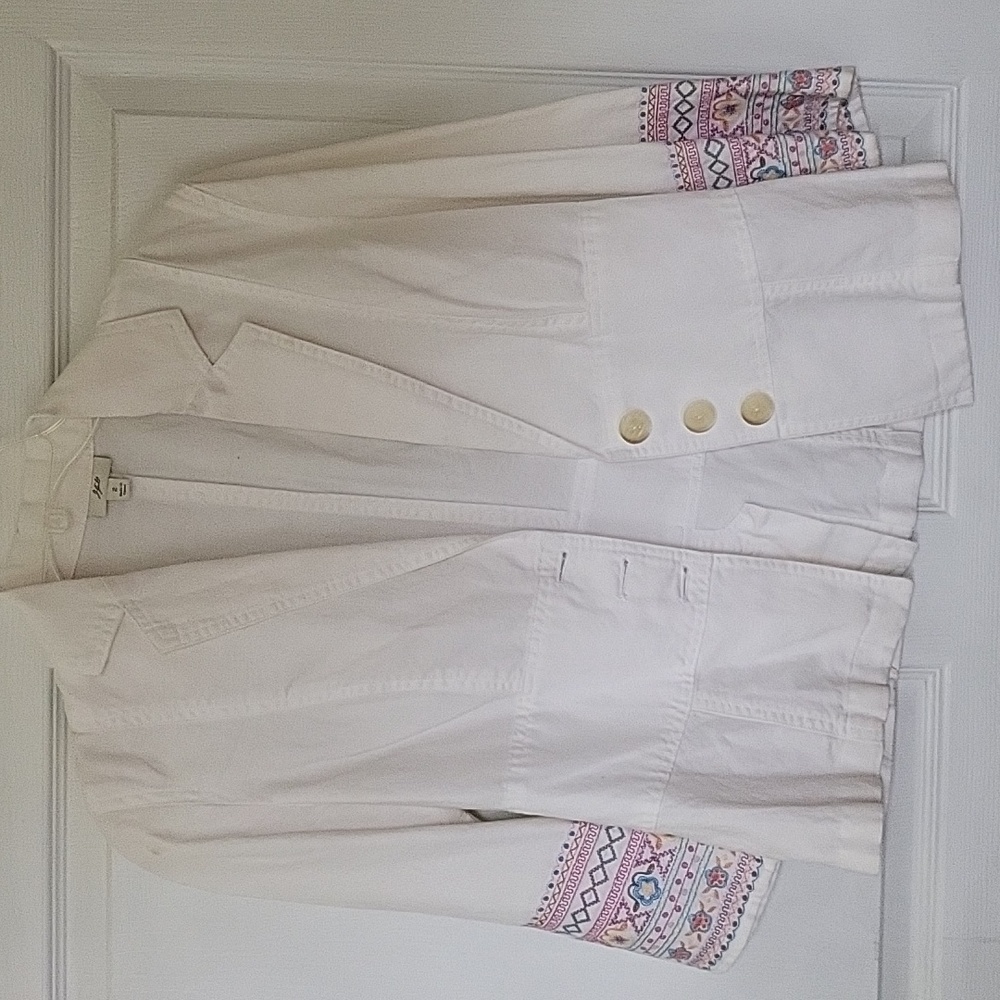J Jill white 3/4 sleeve blazer